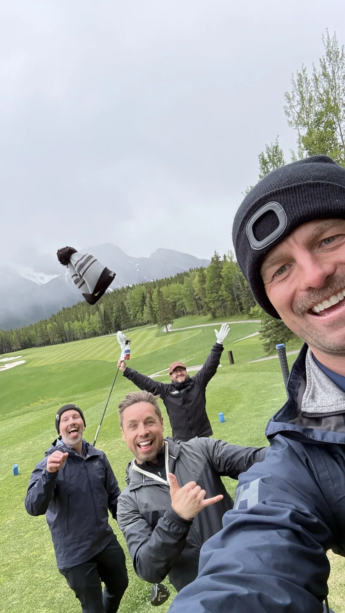Plaid Jacket golfers enjoying a mountain golf course
